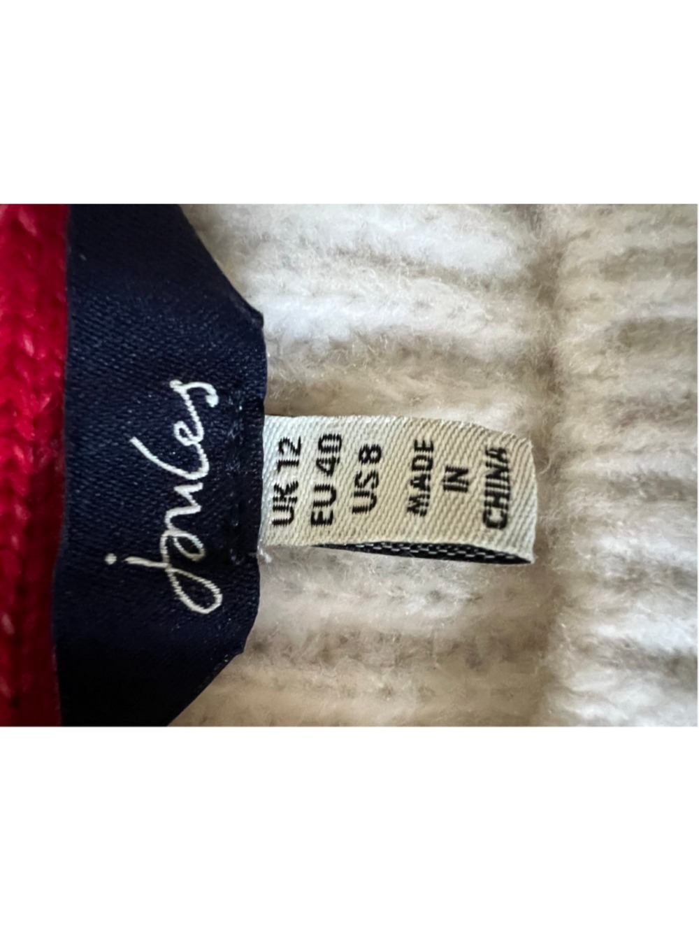 Women's Joules White Rainbow Stripe Crew Neck Sweater Size 8 - Picture 6 of 8